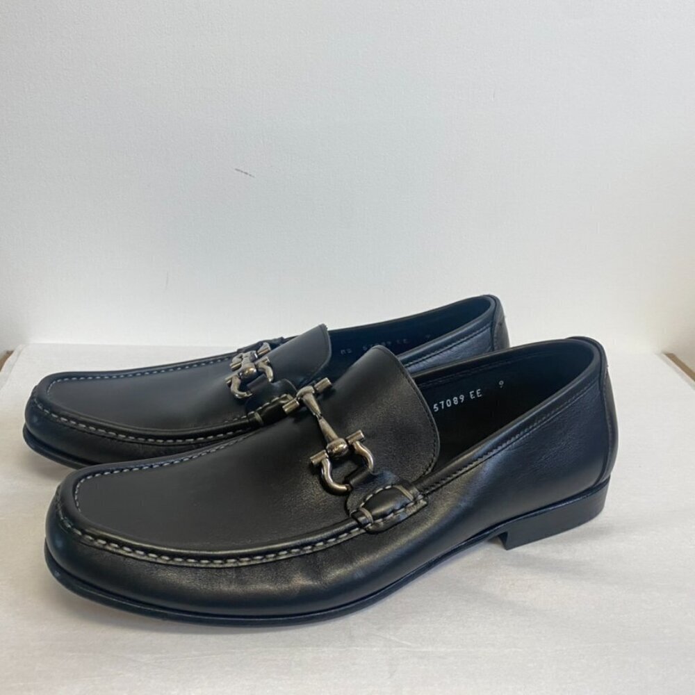 Salvatore Ferragamo Horse Bit Loafers Black Leather Drivers - Picture 8 of 15